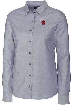 Cutter and Buck Ole Miss Rebels Womens Stretch Oxford Long Sleeve Dress Shirt