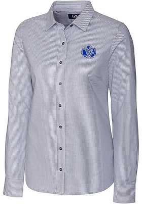 Cutter and Buck Air Force Falcons Womens Stretch Oxford Stripe Long Sleeve Dress Shirt