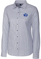 Cutter and Buck Air Force Falcons Womens Stretch Oxford Stripe Long Sleeve Dress Shirt