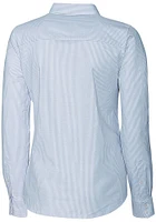 Cutter and Buck Villanova Wildcats Womens Stretch Oxford Stripe Long Sleeve Light Blue Dress Shi..