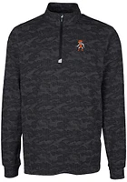 Cutter and Buck Oklahoma State Cowboys Mens Black Traverse Camo Print Big Tall Qtr Zip