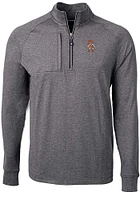 Cutter and Buck Oklahoma State Cowboys Mens Black Wresting Pete Adapt Eco Knit Big Tall Qtr ..