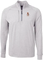 Cutter and Buck Oklahoma State Cowboys Mens Grey Wresting Pete Adapt Eco Knit Big Tall Qtr Z..
