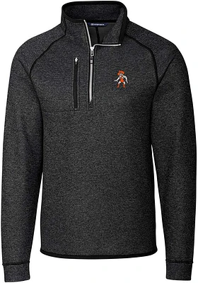Cutter and Buck Oklahoma State Cowboys Mens Grey Mainsail Sweater Big Tall Qtr Zip