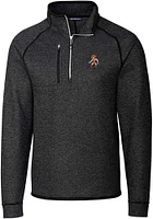 Cutter and Buck Oklahoma State Cowboys Mens Grey Mainsail Sweater Big Tall Qtr Zip