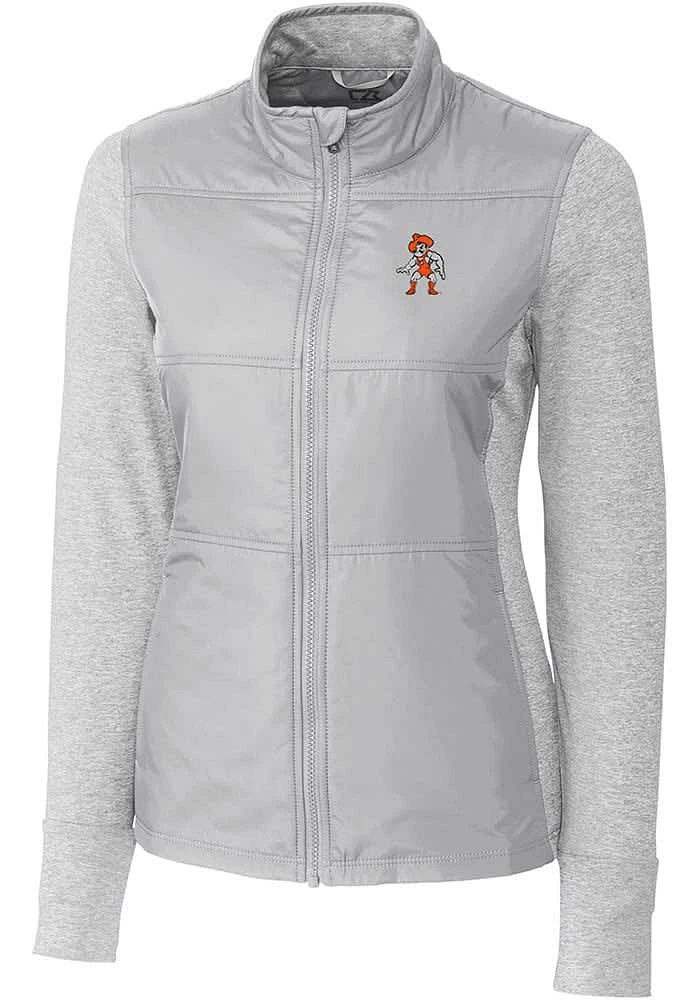 Cutter and Buck Oklahoma State Cowboys Womens Grey Wresting Pete Stealth Medium Weight Jacket