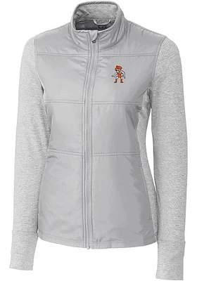 Cutter and Buck Oklahoma State Cowboys Womens Grey Wresting Pete Stealth Medium Weight Jacket
