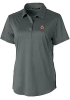 Cutter and Buck Oklahoma State Cowboys Womens Grey Wresting Pete Prospect Short Sleeve Polo Shir..