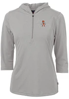 Cutter and Buck Oklahoma State Cowboys Womens Grey Wresting Pete Virtue Eco Pique Hooded Sweatsh..