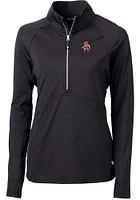 Cutter and Buck Oklahoma State Cowboys Womens Black Wresting Pete Adapt Eco Qtr Zip