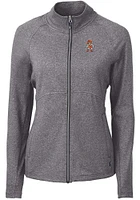 Cutter and Buck Oklahoma State Cowboys Womens Black Wresting Pete Adapt Eco Knit Light Weight Ja..