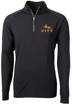 Cutter and Buck Pitt Panthers Mens Adapt Stretch Long Sleeve Qtr Zip Pullover