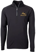 Cutter and Buck Pitt Panthers Mens Adapt Stretch Long Sleeve Qtr Zip Pullover