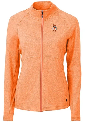 Cutter and Buck Oklahoma State Cowboys Womens Orange Wresting Pete Adapt Eco Knit Light Weight J..
