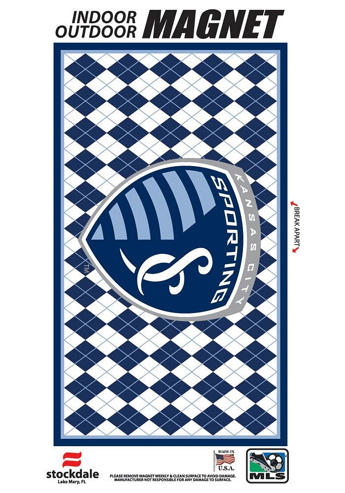 Sporting Kansas City 6x12 Argyle Car Magnet - Blue