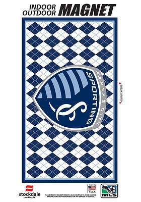 Sporting Kansas City 6x12 Argyle Car Magnet - Blue