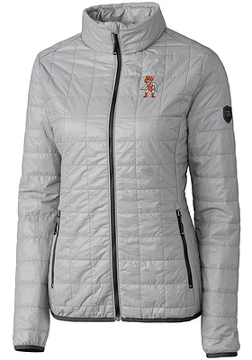 Cutter and Buck Oklahoma State Cowboys Womens Grey Wresting Pete Rainier PrimaLoft Filled Jacket