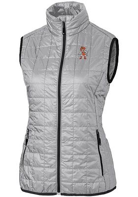 Cutter and Buck Oklahoma State Cowboys Womens Grey Wresting Pete Rainier PrimaLoft Vest