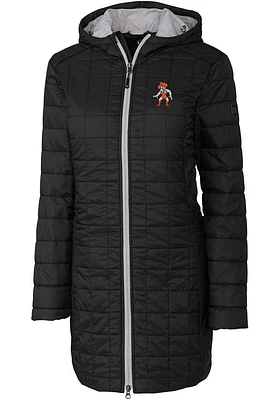 Cutter and Buck Oklahoma State Cowboys Womens Black Rainier Primaloft Long Filled Jacket