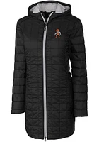 Cutter and Buck Oklahoma State Cowboys Womens Black Rainier Primaloft Long Filled Jacket