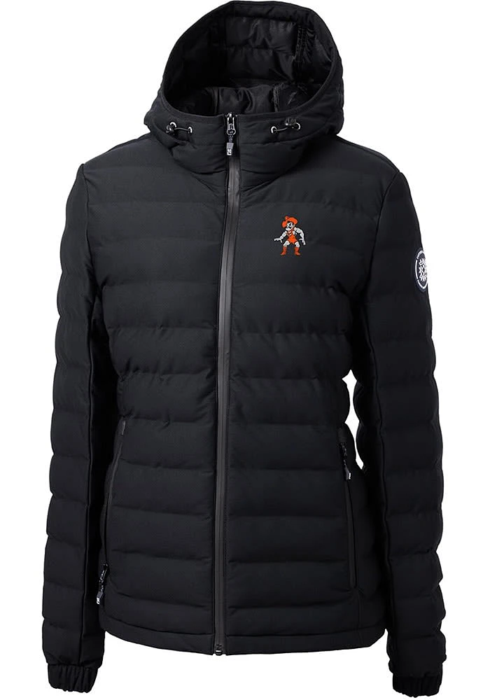 Cutter and Buck Oklahoma State Cowboys Womens Black Wresting Pete Mission Ridge Repreve Filled J..