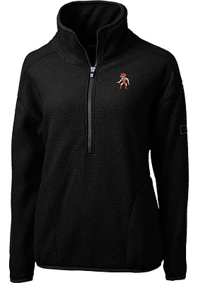 Cutter and Buck Oklahoma State Cowboys Womens Black Cascade Eco Sherpa Qtr Zip