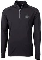 Cutter and Buck Iowa State Cyclones Mens Black Adapt Stretch Long Sleeve Qtr Zip Pullover