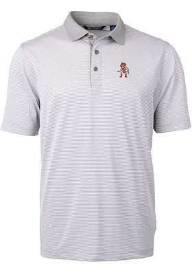 Cutter and Buck Oklahoma State Cowboys Grey Wresting Pete Virtue Eco Pique Micro Stripe Big ..