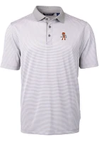 Cutter and Buck Oklahoma State Cowboys Grey Wresting Pete Virtue Eco Pique Micro Stripe Big ..