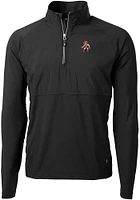 Cutter and Buck Oklahoma State Cowboys Mens Black Adapt Eco Hybrid Long Sleeve Qtr Zip Pullover