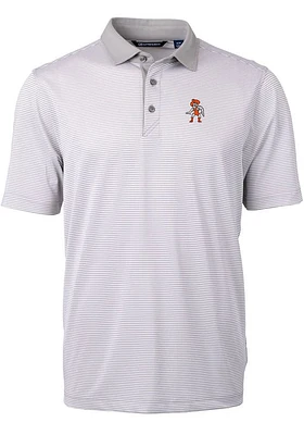 Cutter and Buck Oklahoma State Cowboys Mens Grey Wresting Pete Virtue Eco Pique Micro Stripe Sho..