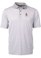 Cutter and Buck Oklahoma State Cowboys Mens Grey Wresting Pete Virtue Eco Pique Micro Stripe Sho..