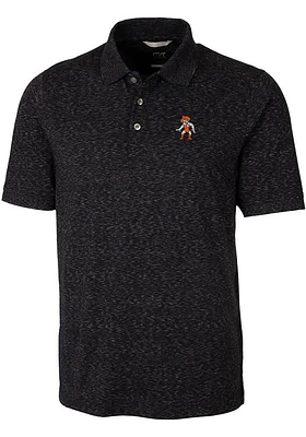 Cutter and Buck Oklahoma State Cowboys Mens Black Wresting Pete Advantage Space Dye Short Sleeve..