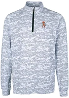Cutter and Buck Oklahoma State Cowboys Mens Grey Traverse Camo Print Stretch Long Sleeve Qtr Zip P..