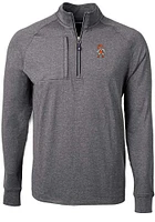 Cutter and Buck Oklahoma State Cowboys Mens Black Wresting Pete Adapt Eco Long Sleeve Qtr Zip Pu..