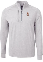 Cutter and Buck Oklahoma State Cowboys Mens Grey Wresting Pete Adapt Eco Long Sleeve Qtr Zip Pul..