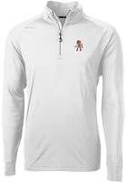 Cutter and Buck Oklahoma State Cowboys Mens White Wresting Pete Adapt Eco Knit Long Sleeve Qtr Z..