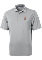 Cutter and Buck Oklahoma State Cowboys Mens Grey Wresting Pete Virtue Eco Pique Short Sleeve Pol..