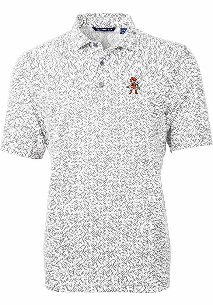 Cutter and Buck Oklahoma State Cowboys Mens Grey Wresting Pete Virtue Eco Pique Botanical Short ..