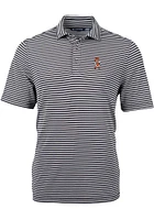 Cutter and Buck Oklahoma State Cowboys Mens Black Wresting Pete Virtue Eco Pique Stripe Short Sl..