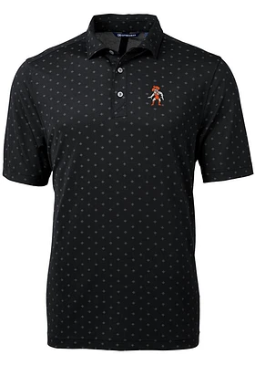 Cutter and Buck Oklahoma State Cowboys Mens Black Virtue Eco Pique Tile Short Sleeve Polo