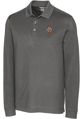 Cutter and Buck Oklahoma State Cowboys Mens Wresting Pete Advantage Long Sleeve Polo Shirt