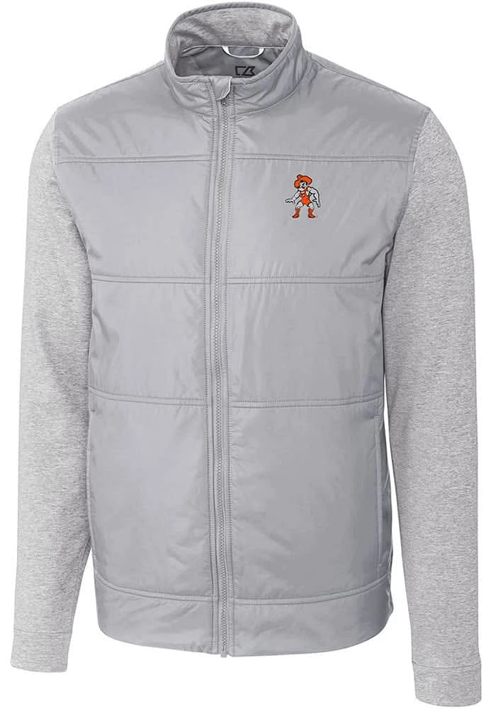 Cutter and Buck Oklahoma State Cowboys Mens Grey Wresting Pete Stealth Medium Weight Jacket