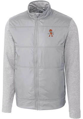Cutter and Buck Oklahoma State Cowboys Mens Grey Wresting Pete Stealth Medium Weight Jacket