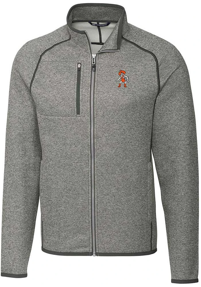 Cutter and Buck Oklahoma State Cowboys Mens Grey Wresting Pete Mainsail Medium Weight Jacket