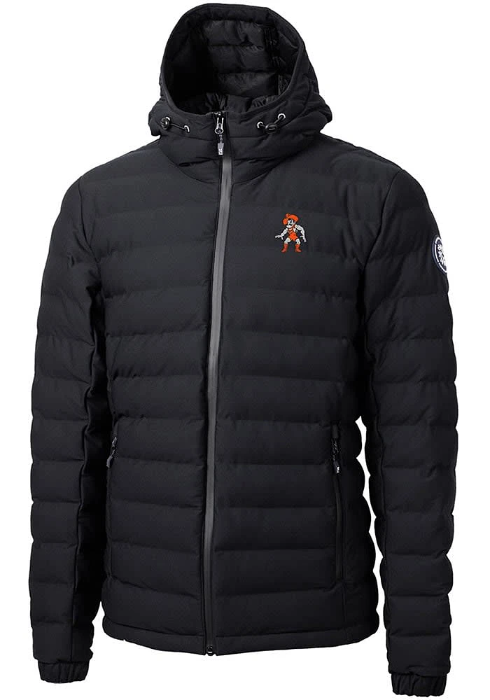 Cutter and Buck Oklahoma State Cowboys Mens Black Wresting Pete Mission Ridge Repreve Filled Jac..