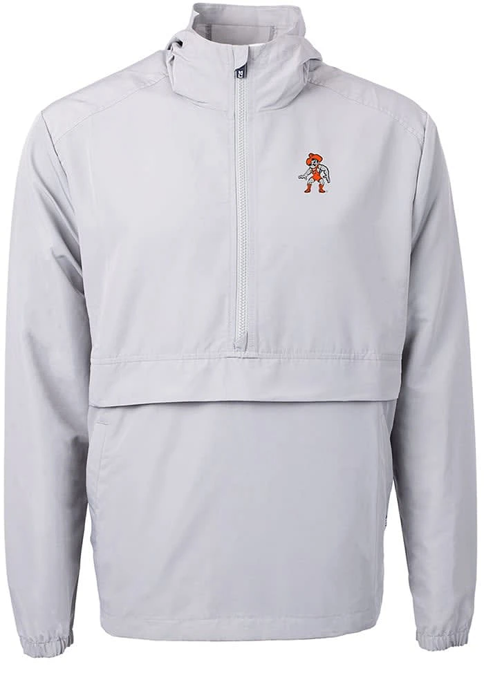Cutter and Buck Oklahoma State Cowboys Mens Grey Wresting Pete Charter Eco Pullover Jackets