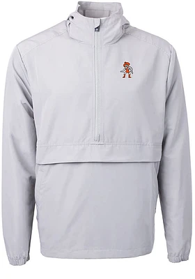Cutter and Buck Oklahoma State Cowboys Mens Grey Wresting Pete Charter Eco Pullover Jackets