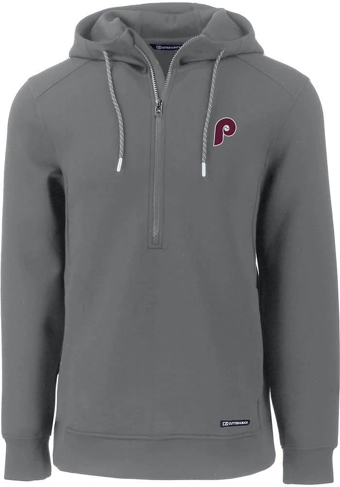 Cutter and Buck Philadelphia Phillies Mens Grey Roam Hood