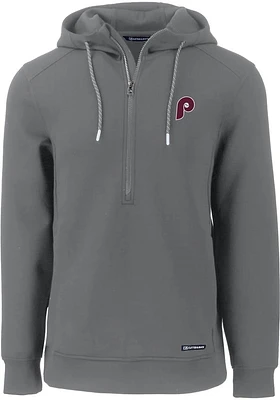 Cutter and Buck Philadelphia Phillies Mens Grey Roam Hood